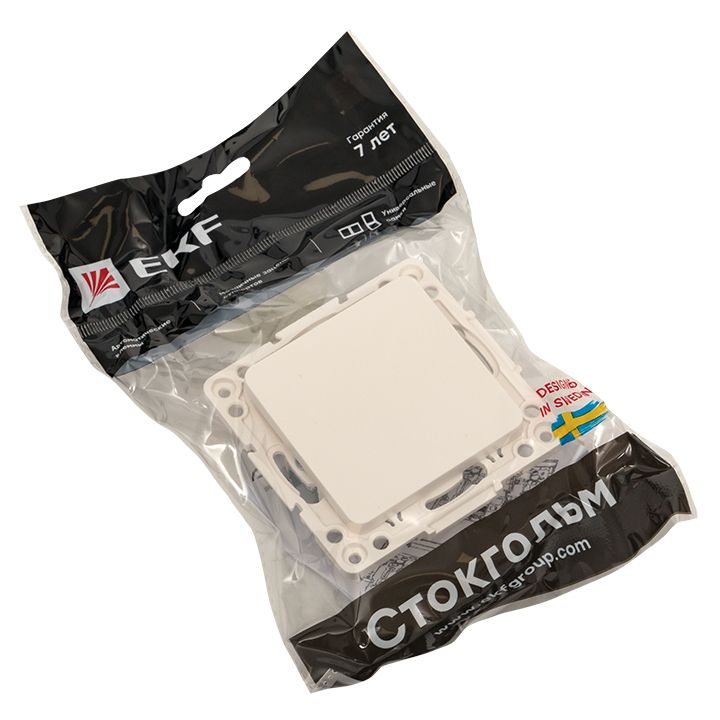 Стокгольм Механизм Выключателя 1-кл, 10А винтовые клеммы белый EKF PROxima EYV10-121-20