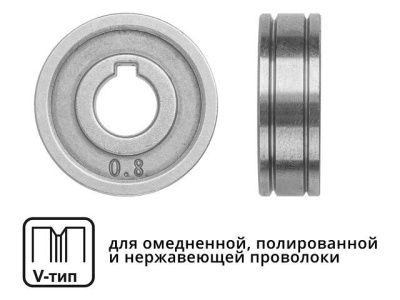 Ролик подающий ф 30/10 мм, шир. 10 мм, проволока ф 0,8-1,0 мм, V-тип Solaris WA-2472