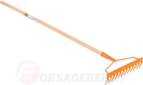 Грабли металлические 12 зубые с деревянным черенком 130см 35757