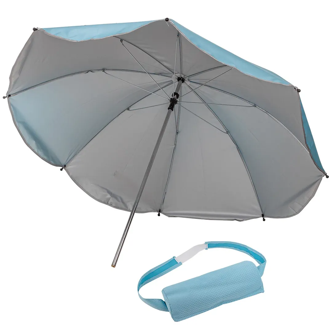 Шезлонг складной с зонтиком, с подлокотниками WMC TOOLS WMC-FG-HY-8009Z(Blue)