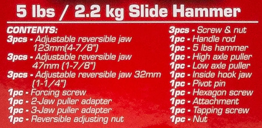 Молоток обратный для снятия подшипников в комплекте со сменными лапами 26 пр JBC JBC-664A