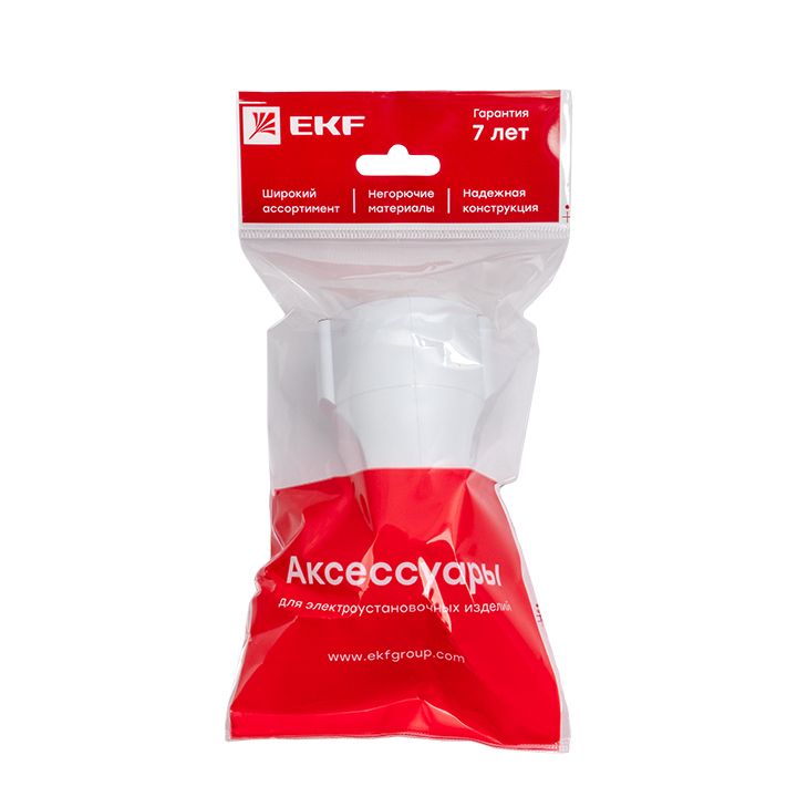 Штепсельное гнездо с заземлением белое 16А 250 В EKF Proxima ASG16-10-r