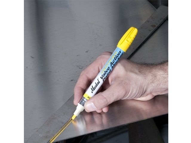 Маркер промышл. перманентный на основе жидк. краски CERTIFIED VALVE ACTION желтый, толщ. линии 3 мм MARKAL 96881