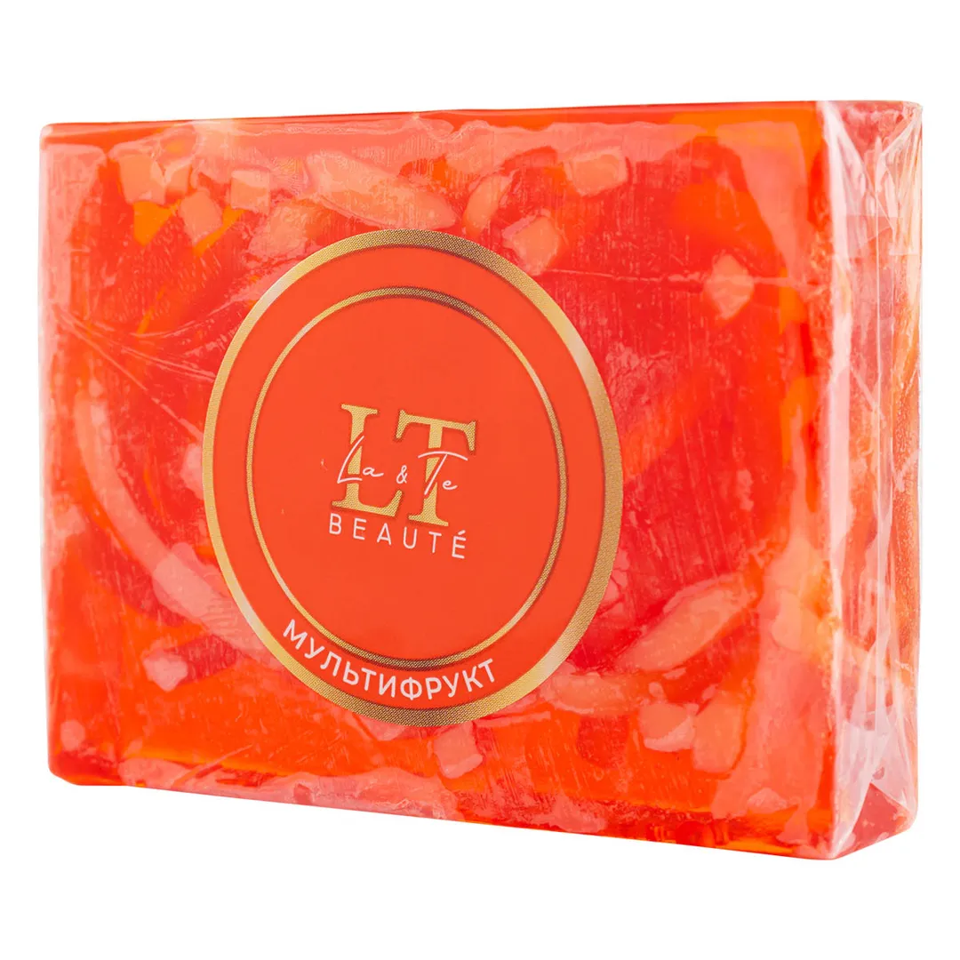 Мыло твердое ручной работы с добавлением эфирных масел ''Мультифрукт'' La and Te beaute LT-6259(+ уп)