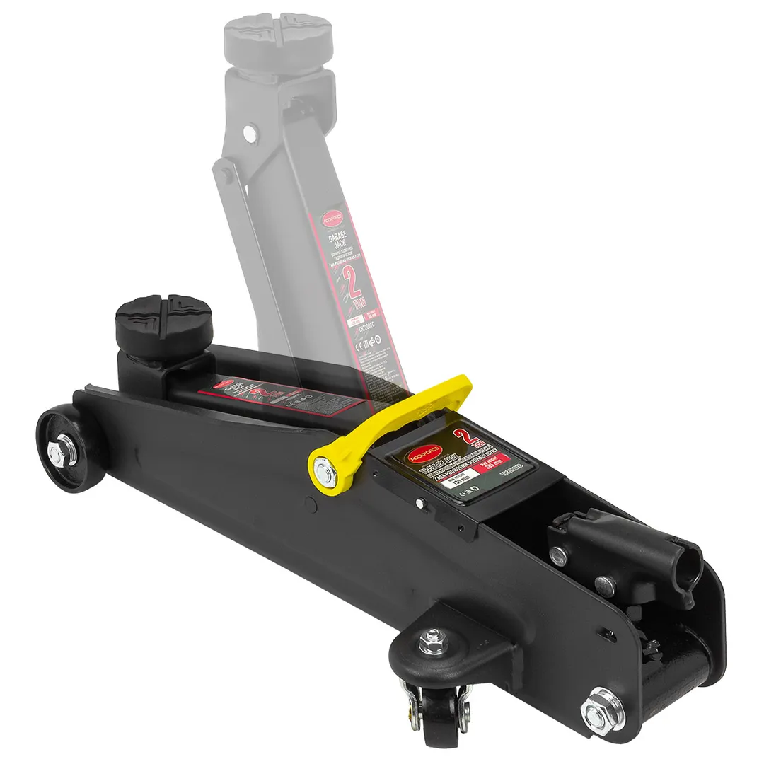 Домкрат подкатной гидравлический 2 т, 135-385 мм, с резиновой накладкой, в кейсе RockForce RF-TH22001C кейс