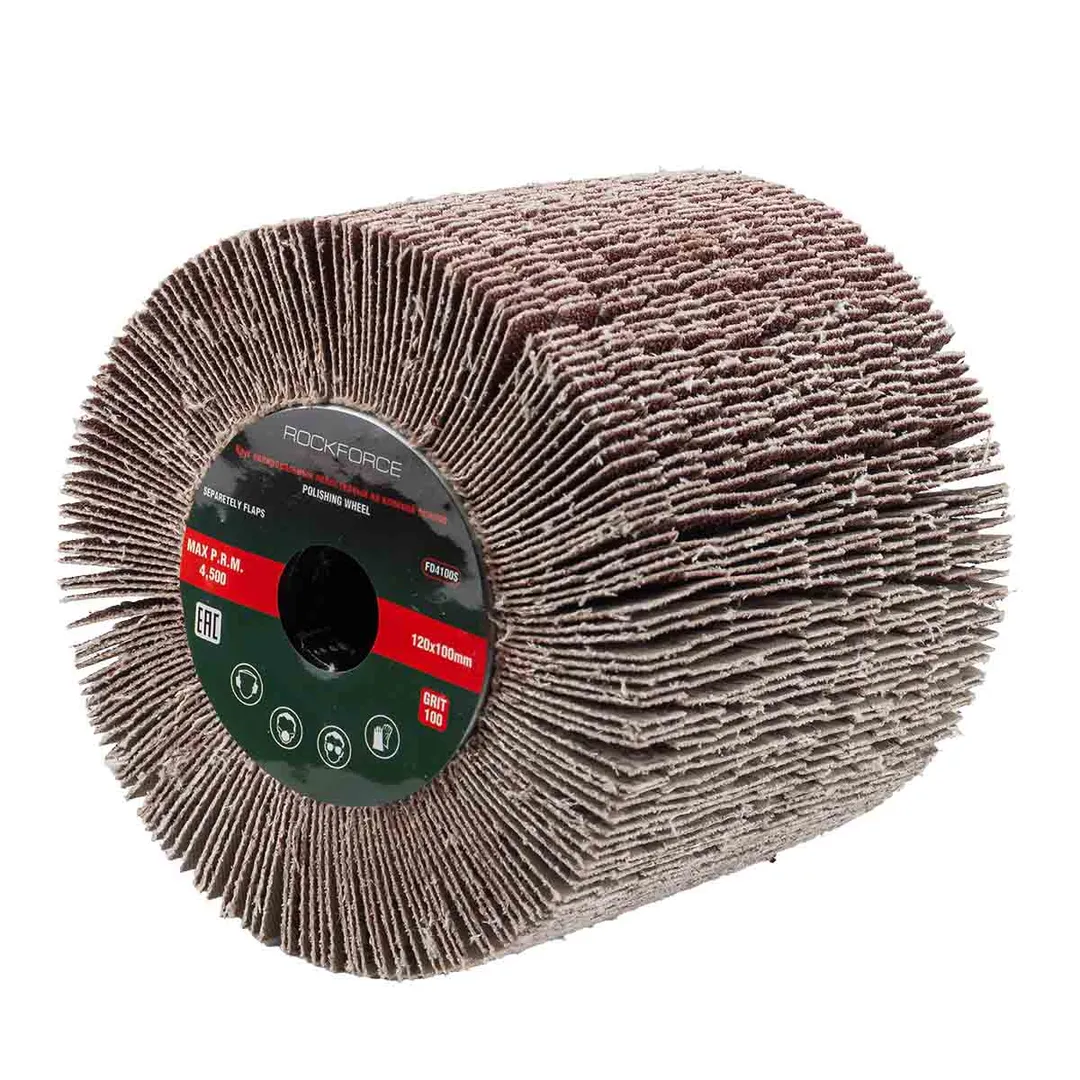Насадка шлифовальная лепестковая 120х100 мм Grit 100 RockForce RF-FD4100S