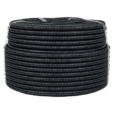 Труба гофр, ПНД тяжелая с протяжкой d16 мм (100 м) черная EKF-Plast tpnd-16-t
