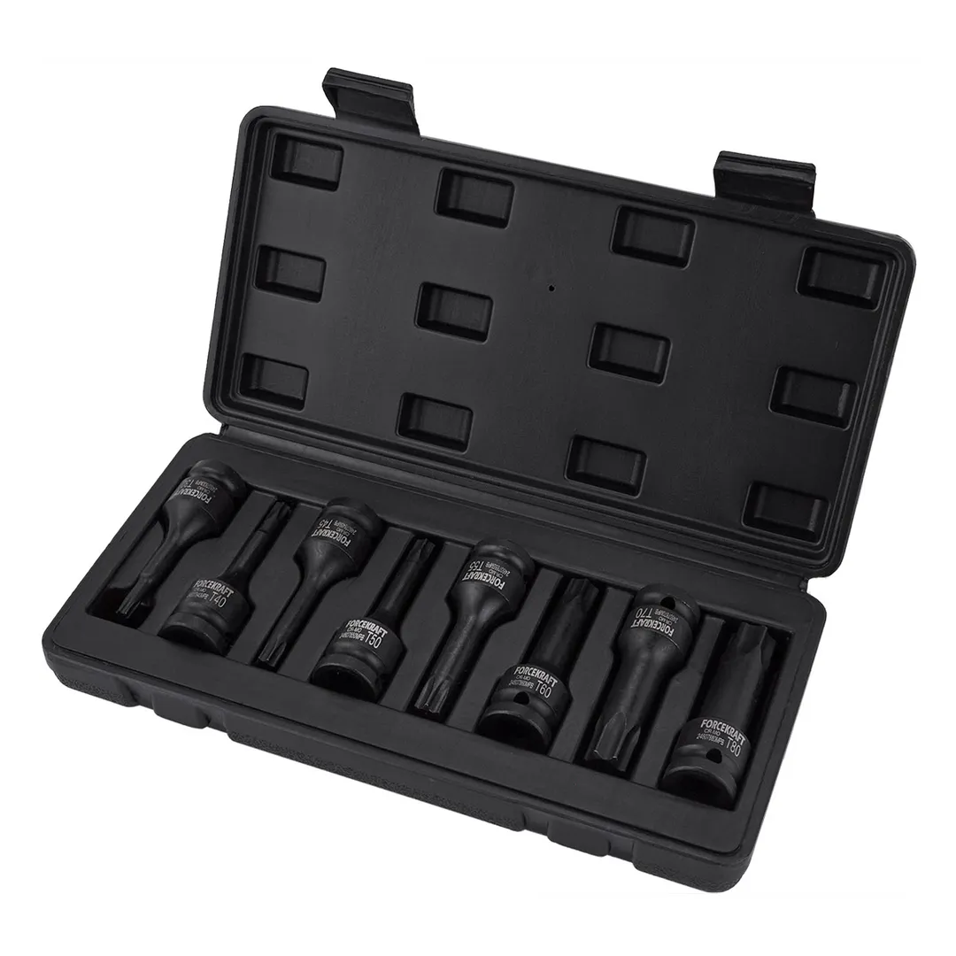 Набор ударных головок-бит TORX Т30-Т80 1/2'' 8 пр ForceKraft FK-4088MPB