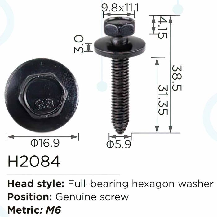 Клипса для крепления внутренней обшивки а/м универсальная металлическая 100 шт Forsage F-H2084(universal)