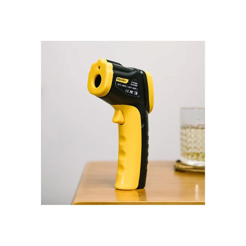 Термометр инфракрасный Deli YS EDL333380, -30-380℃, LCD дисплей, желтый, черный