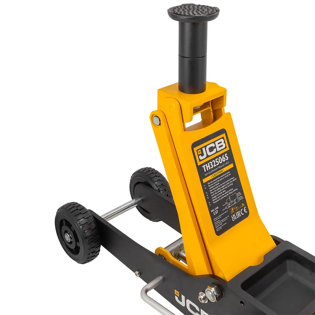 Домкрат подкатной гидравлический на резиновых колесах в комплекте с удлинителями 2.5 т, 140-677 мм JCB JCB-TH32506S