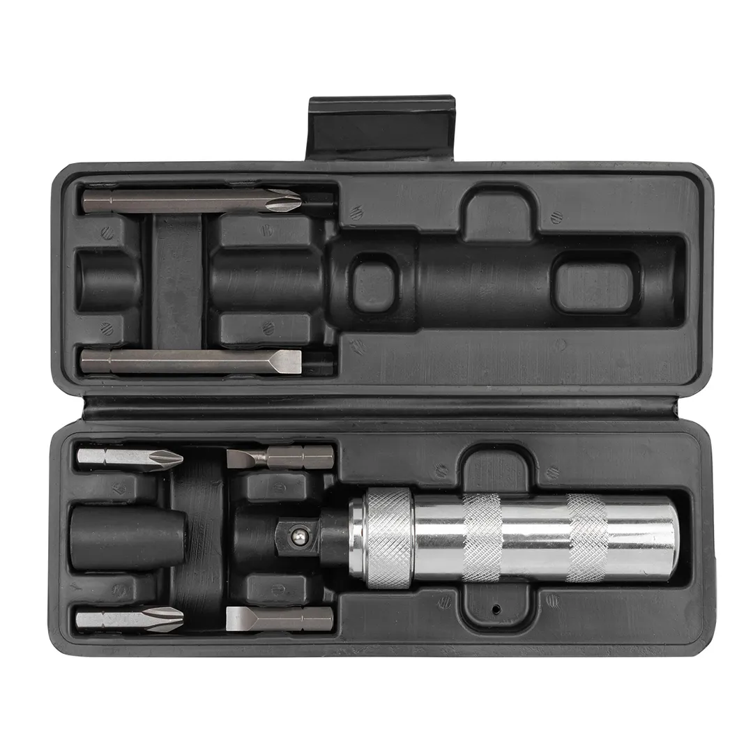 Отвертка ударная с набором бит PH, SL и адаптером 8 пр PATRON P-5064D