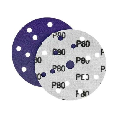 Круг шлифовальный голубой D150 мм P100 Velcro, тип зерна – цирконий, 15 отверстий HOREX SL312BP100