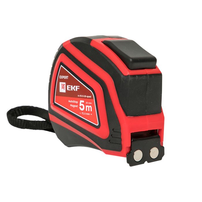 Рулетка измерительная РС-10 (5 м х 25 мм) Autostop Магнит EKF Expert rs-10-5-25-quad