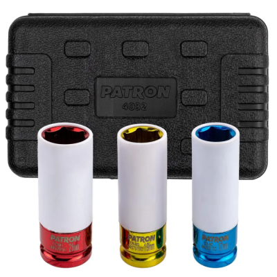 Набор ударных тонкостенных головок 17, 19, 21 мм 1/2'' 3 пр PATRON P-4032