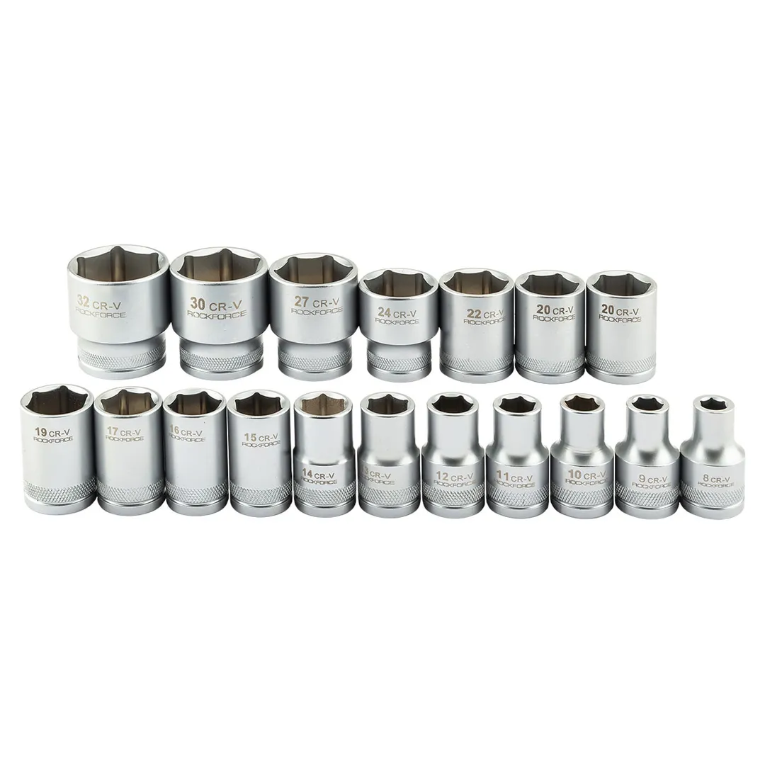 Набор головок 8-32 мм 1/2'' 6-гр 18 пр RockForce RF-018-5 MSA