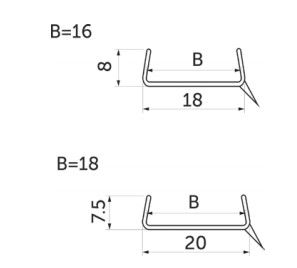 Профиль цоколя уплотнительный ПВХ 18мм, 3,0м=1шт, бесцветный,E, РП PL 62773