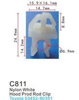 Клипса для крепления внутренней обшивки а/м Тойота пластиковая, 100 шт Forsage C0811(Toyota)