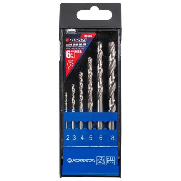 Набор сверл по металлу 6 пр., 2-8 мм Forsage F-DBS06