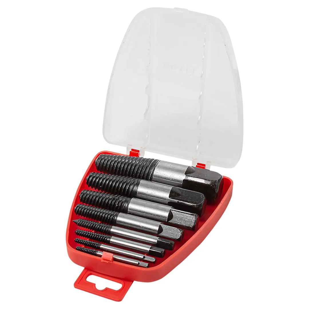 Набор экстракторов резьбы HSS 4241 8 пр Ø:3-6, 6-8, 8-11, 11-14, 14-18, 18-22, 20-22, 22-26 мм, ''мелкий шаг'' RockForce RF-63006B