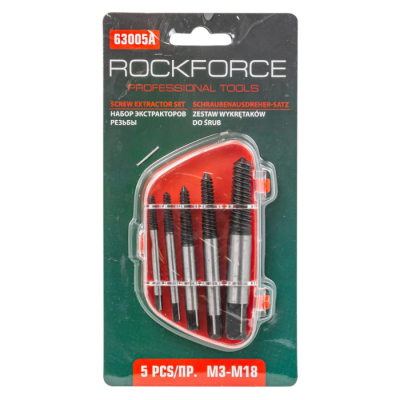 Набор экстракторов резьбы 5 пр М3-М18 RockForce RF-63005A