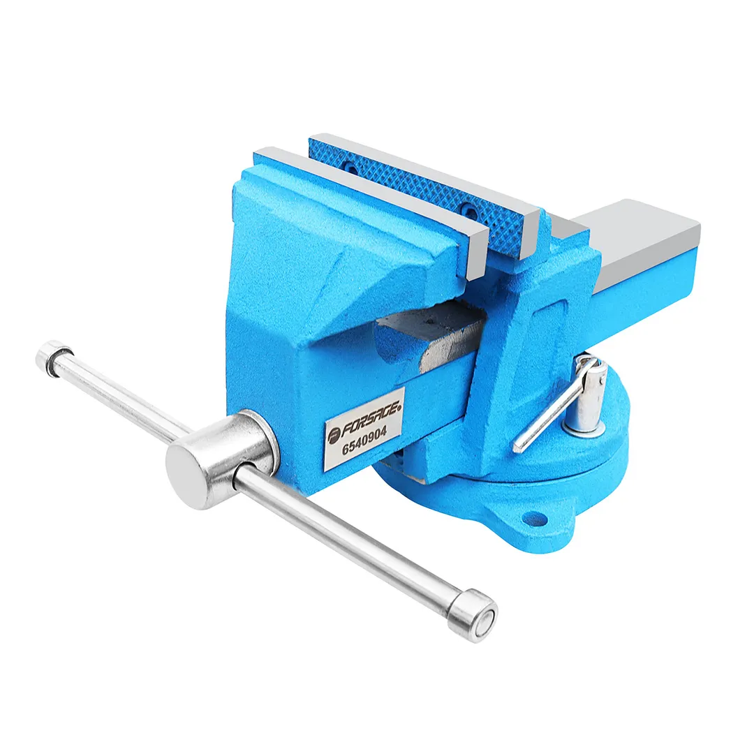 Тиски стальные усиленные поворотные с наковальней 80 мм Forsage F-6540903