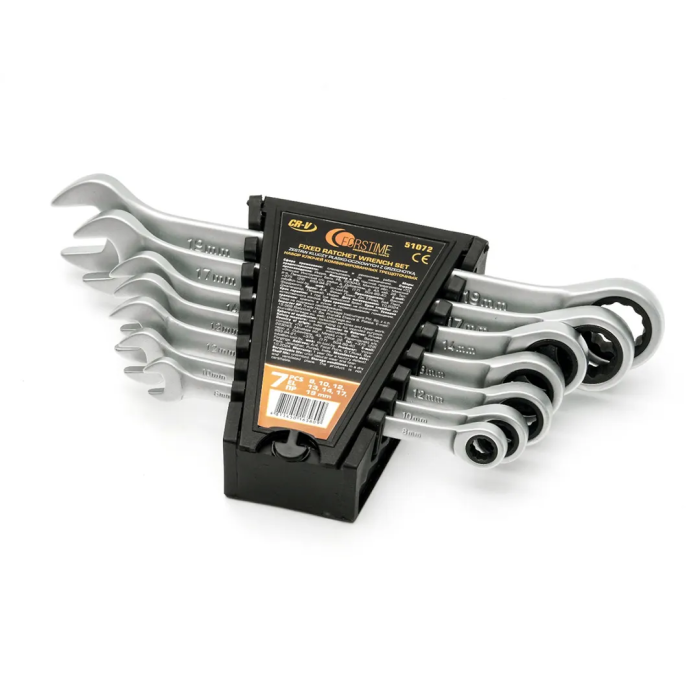 Набор трещоточных комбинированных ключей 8-19 мм 7 пр FORSTIME FT-51072