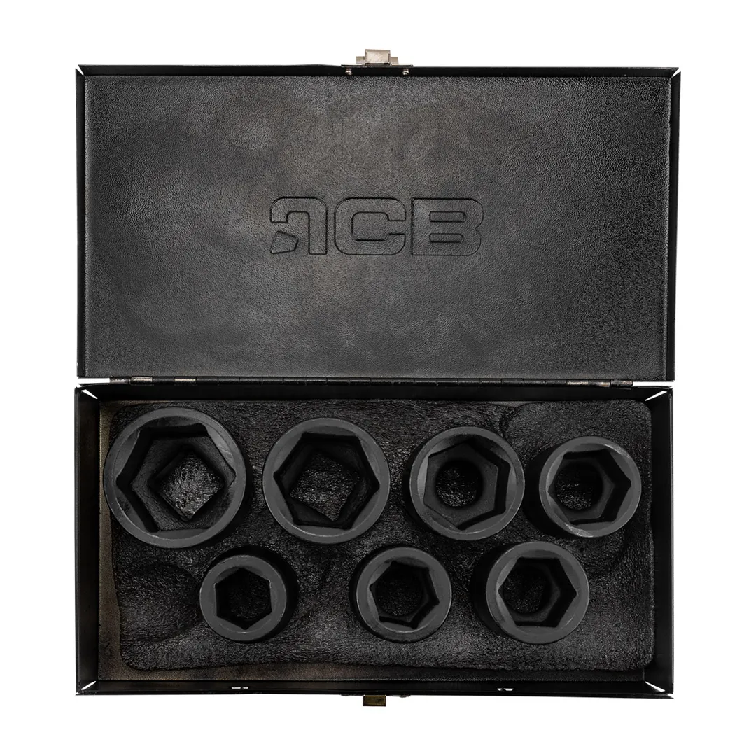 Набор ударных глубоких головок 24-46 мм 1'' 6-гр 7 пр JCB JCB-8072-5MPB