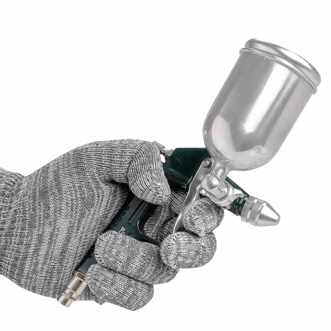 Краскораспылитель мини с боковым металлическим бачком бачок 125 мл, сопло 0.8 мм, расход воздуха 50-100 л/мин, раб.давление 2 бар, штуцер 1/4'' RockForce RF-K3