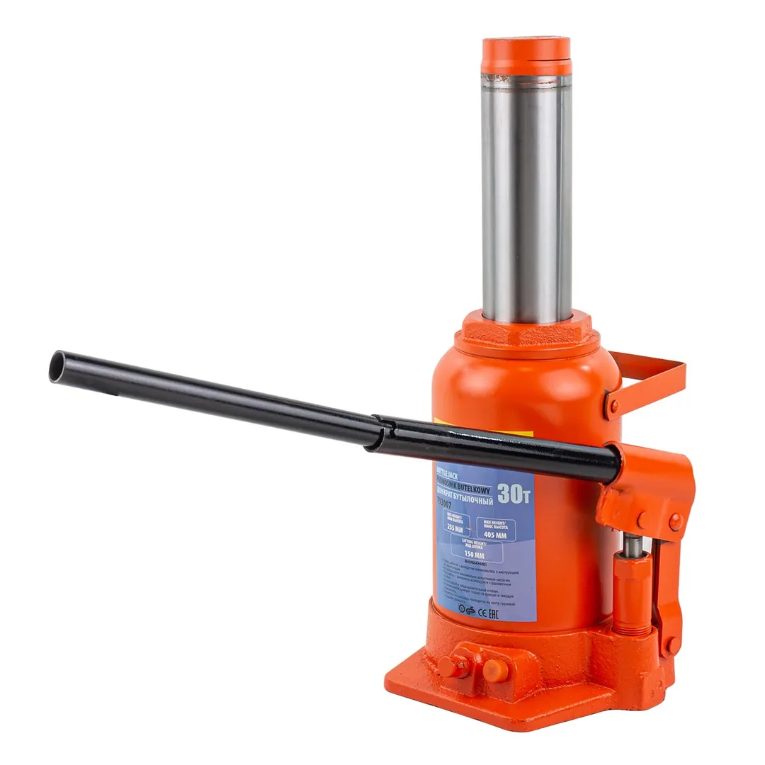 Домкрат бутылочный 30 т, с клапаном, 255-405 мм Partner PA-T93007