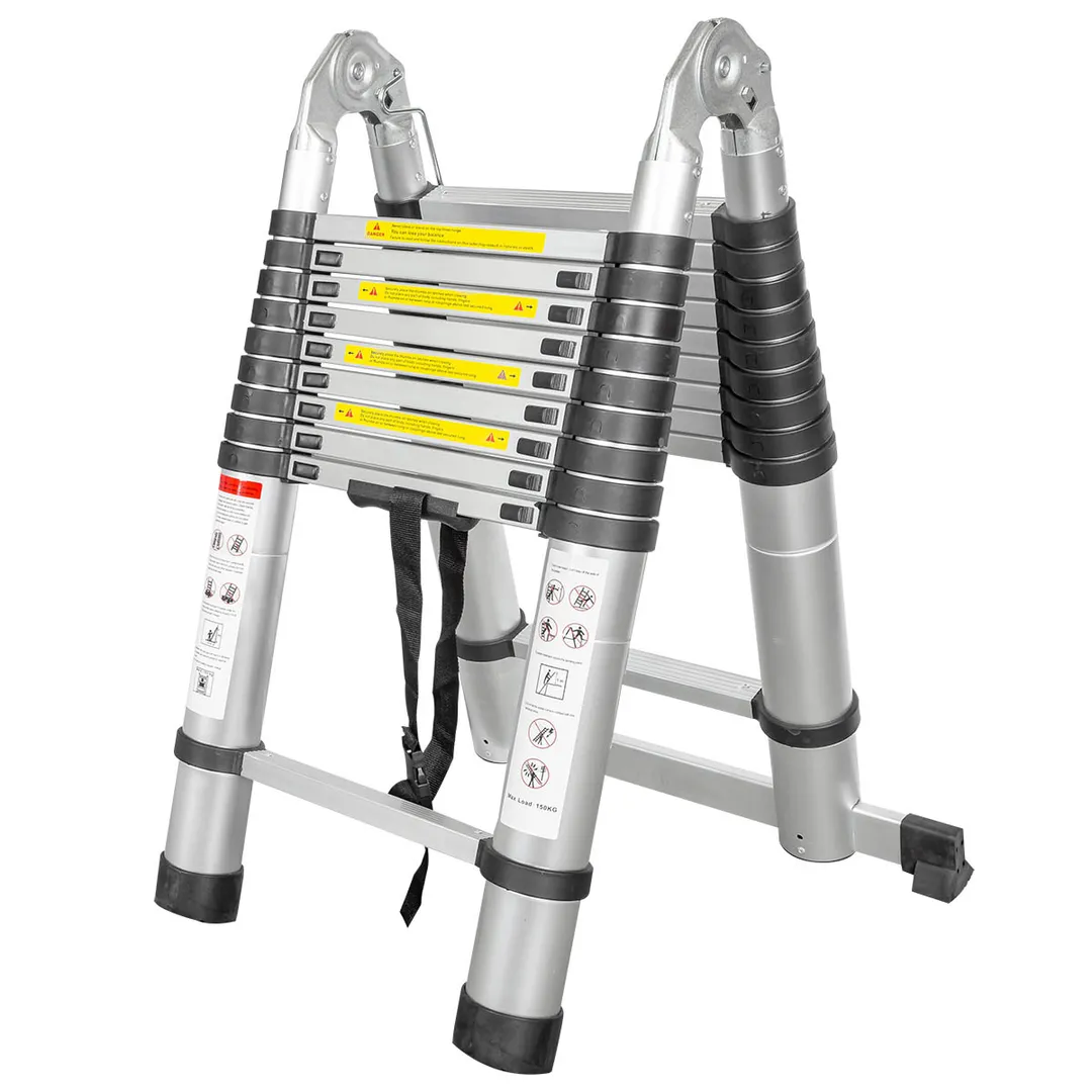 Лестница-стремянка телескопическая алюм. бытовая 3.1+3.1м, 10+10 ступ. Forsage F-UP310-M