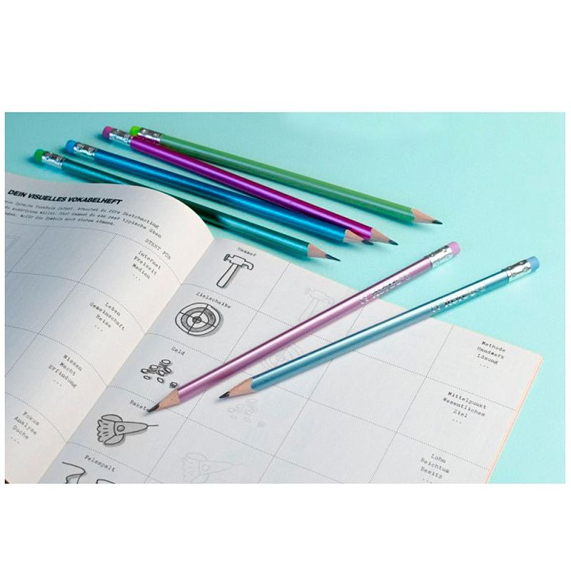 Карандаш простой "Grafitos Style", НВ, с ластиком, ассорти