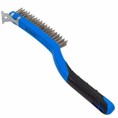 Щетка по металлу ручная в пластиковом корпусе с прорезиненной рукояткой 3x19 рядов Forsage F-340122213