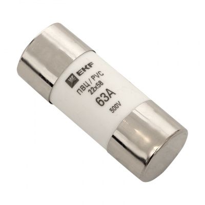 Плавкая вставка цилиндрическая ПВЦ (22х58) 63А EKF pvc-22x58-63
