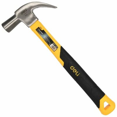 Молоток-гвоздодер Deli 0,5 кг, фиберглассовая рукоятка