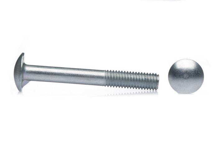 Болт с полукруглой головкой, с усом, полн. резьба, цинк BY