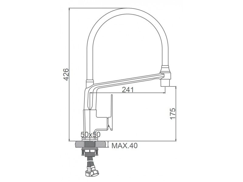 Смеситель для кухни с гибким изливом, латунь, хром + черный Ledeme L4078-2
