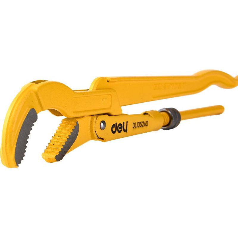 Ключ трубный Deli YS EDL105240 1, тип S, раскрытие губок 40 мм, желтый