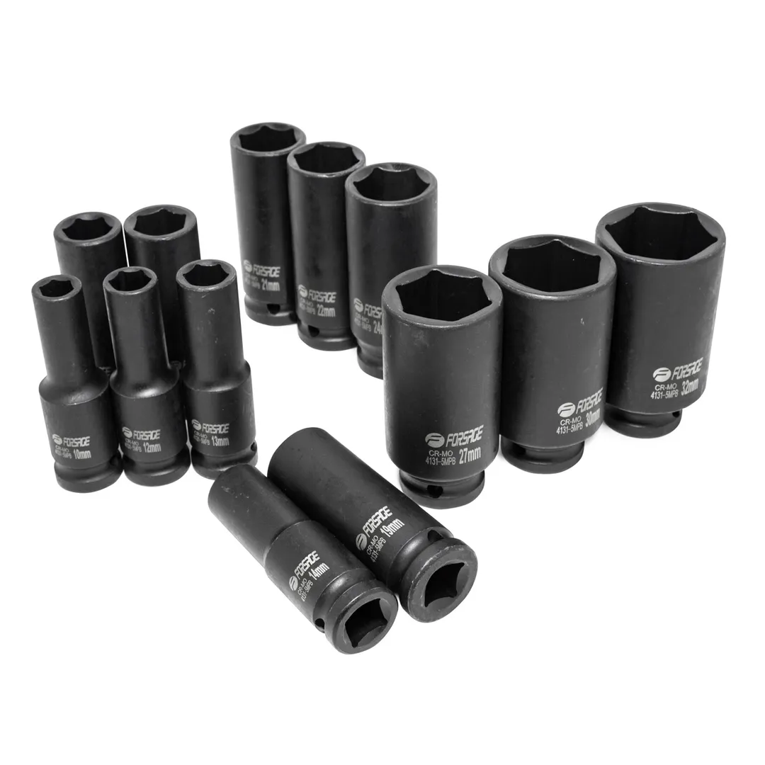 Набор головок ударных глубоких, 13 пр., 1/2" 6-гр. 10-32 мм Forsage F-4131-5MPB