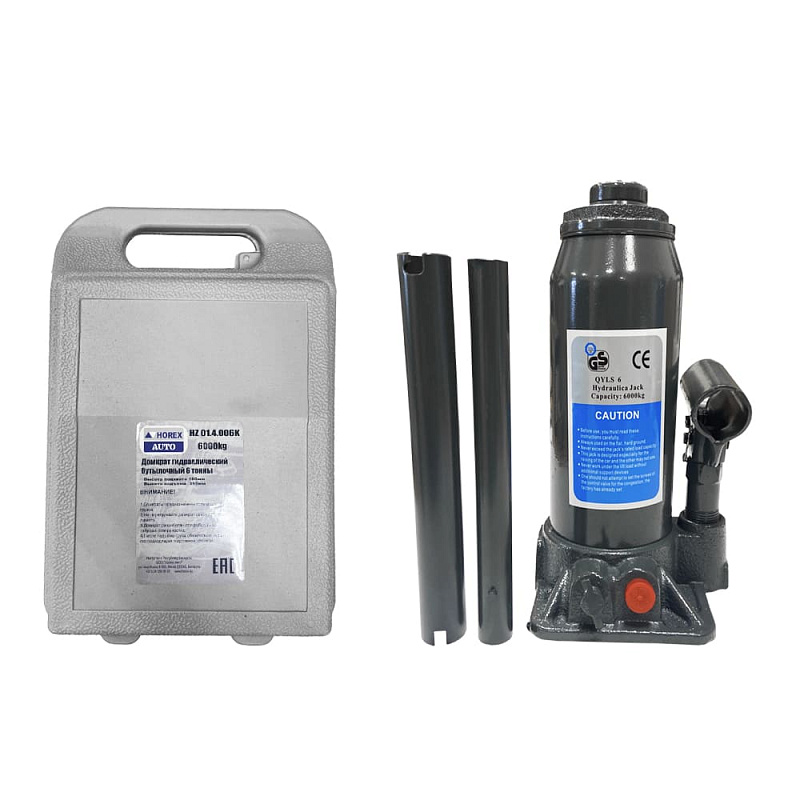 Домкрат бутылочный 6 т, 215-430 мм, в кейсе Horex HZ 01.4.006K