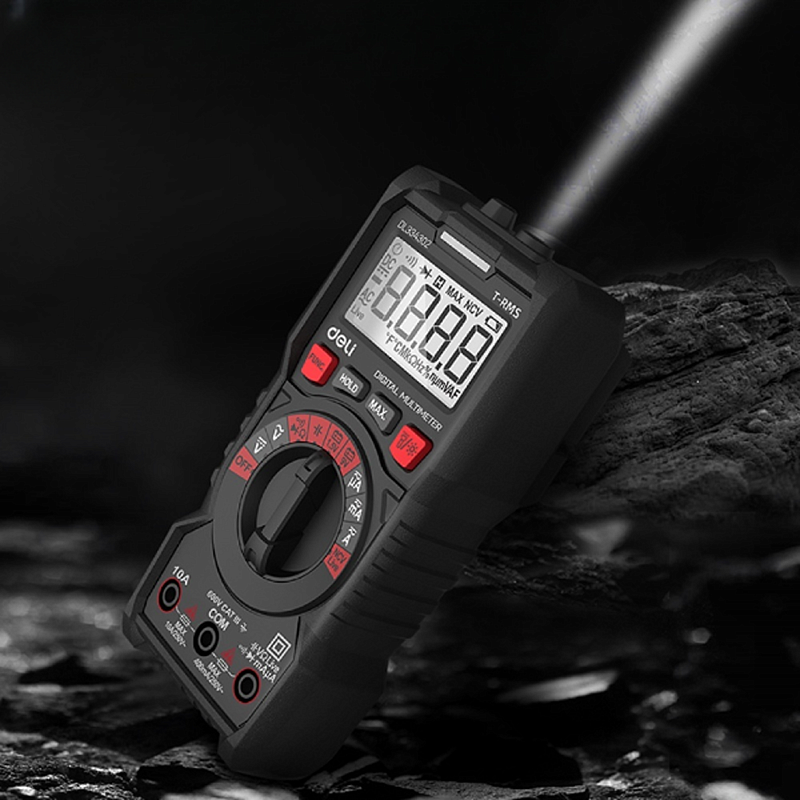 Мультиметр цифровой Deli RS EDL334302, 600В, универсальный