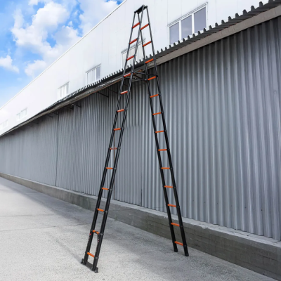 Стремянка телескопическая алюм. бытовая 5.4 м, 14+14 ступ. ISMA ISMA-UP540-2