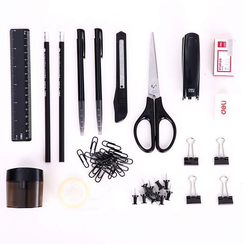 Набор настольный "Deli Maxi 38251А", 153x153x145 мм, черный