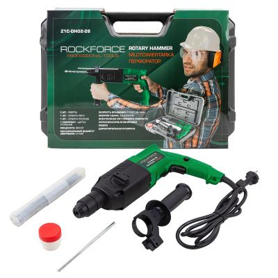 Перфоратор электрический 220V, 50/60Гц, 800W, 0-1300 об/мин, 2.8Дж, RockForce RF-Z1C-DH02-26