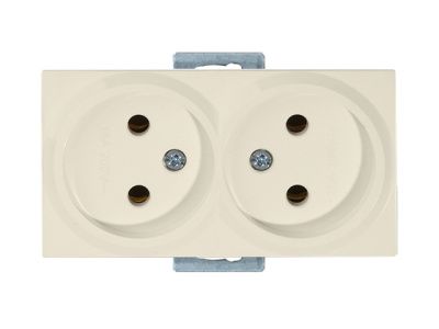 Розетка 2-ая, скрытая б/з керамика, кремовая RITA Mutlusan 2200 201 0202