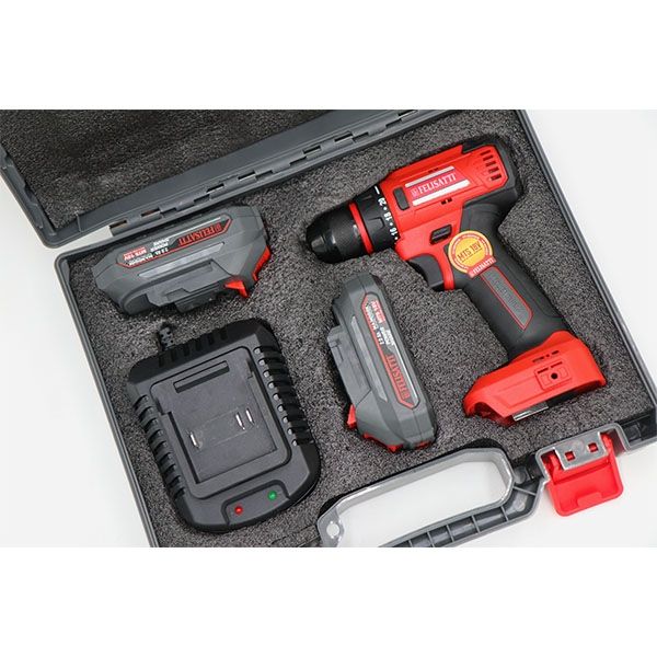 Аккумуляторная дрель-шуруповерт, 18 В, 50 Нм, 0-500/0-1500 об/мин, 2 аккум 2,0 Ач, М-серия Felisatti FT19068(19068)