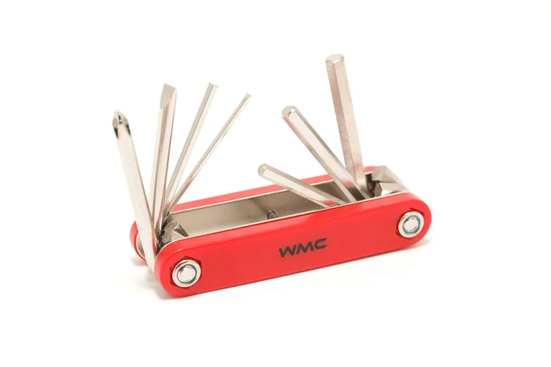 Набор инструментов для обслуживания велосипеда 27 пр., держатель фляги, в красной тубе WMC TOOLS WMC-2727R