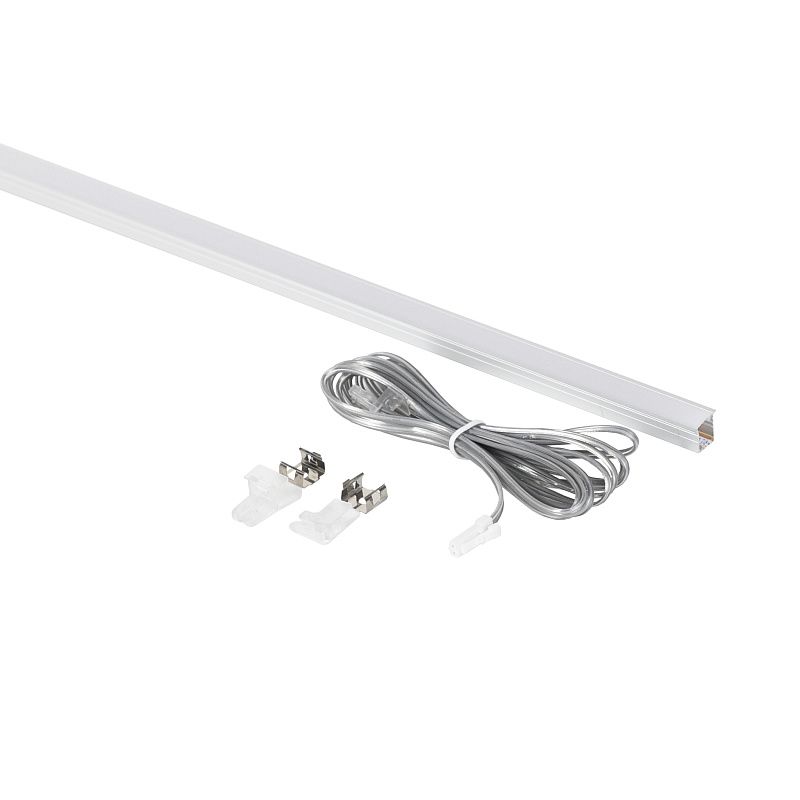 Светильник светодиодный, нарезной, 10*10мм, 8W/m, 12V, 3000K, теплый белый, 3м, алюминий, AKS 129033