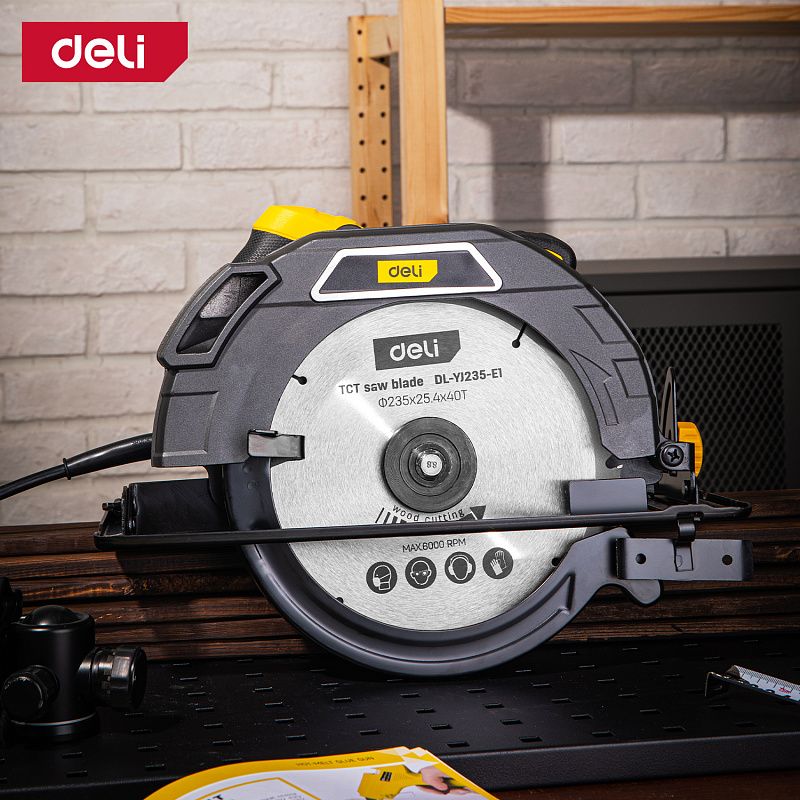 Пила циркулярная Deli YS EDL-YJ235-E1 2200 Вт, 235 мм, глубина до 80 мм