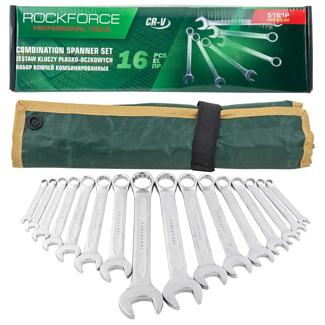 Набор ключей комбинированных 16 пр. 6-19, 22, 24 мм RockForce RF-5161P Premium